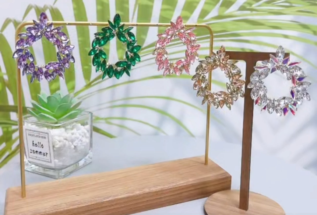 Aros con Cristal de Colores