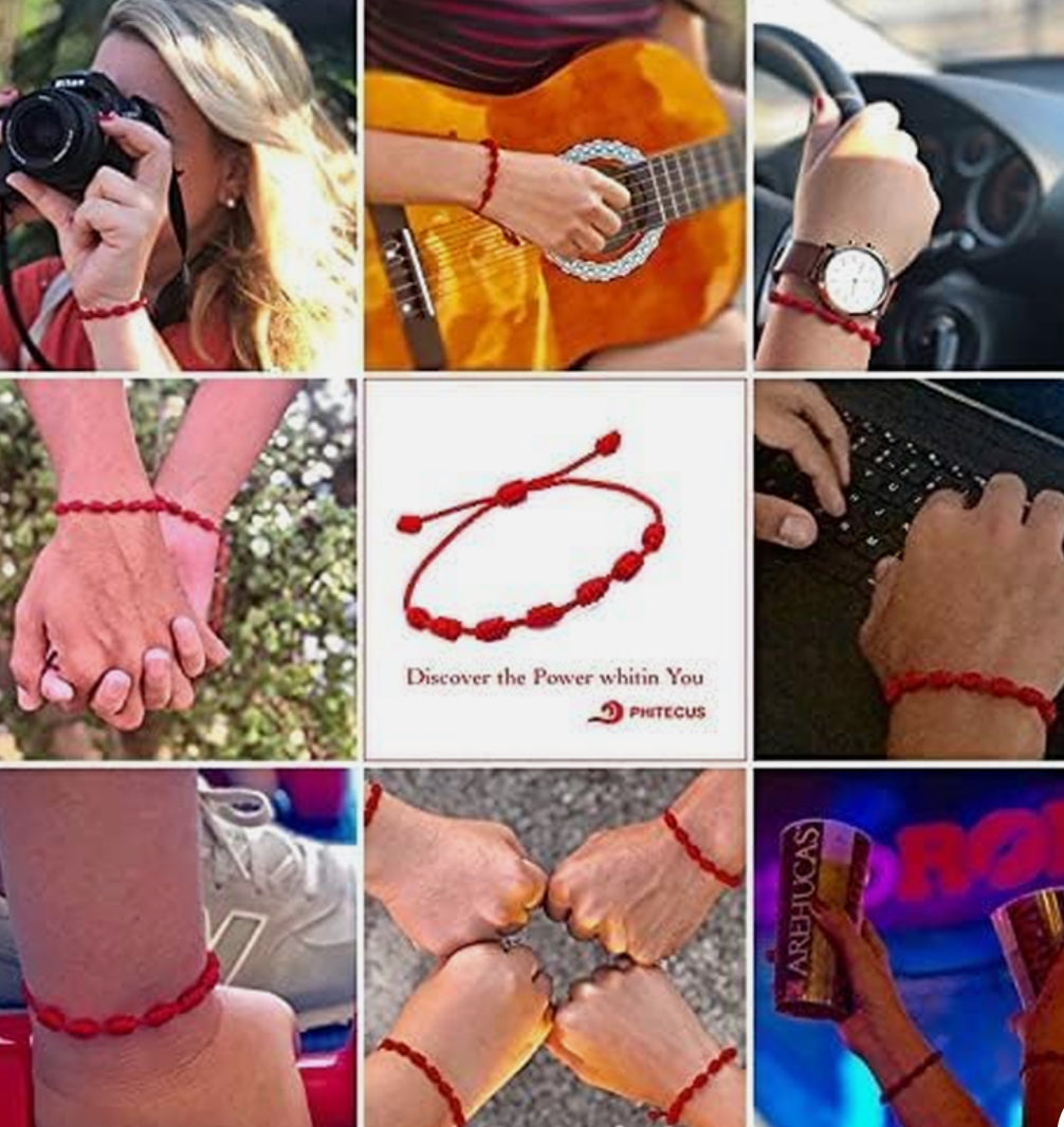 Pulsera Roja de la suerte 7 Nudos