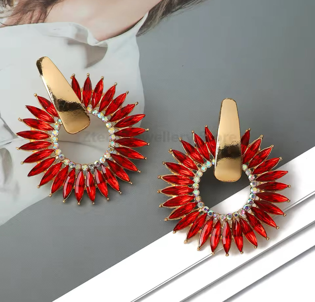 Aros con Cristal de Colores