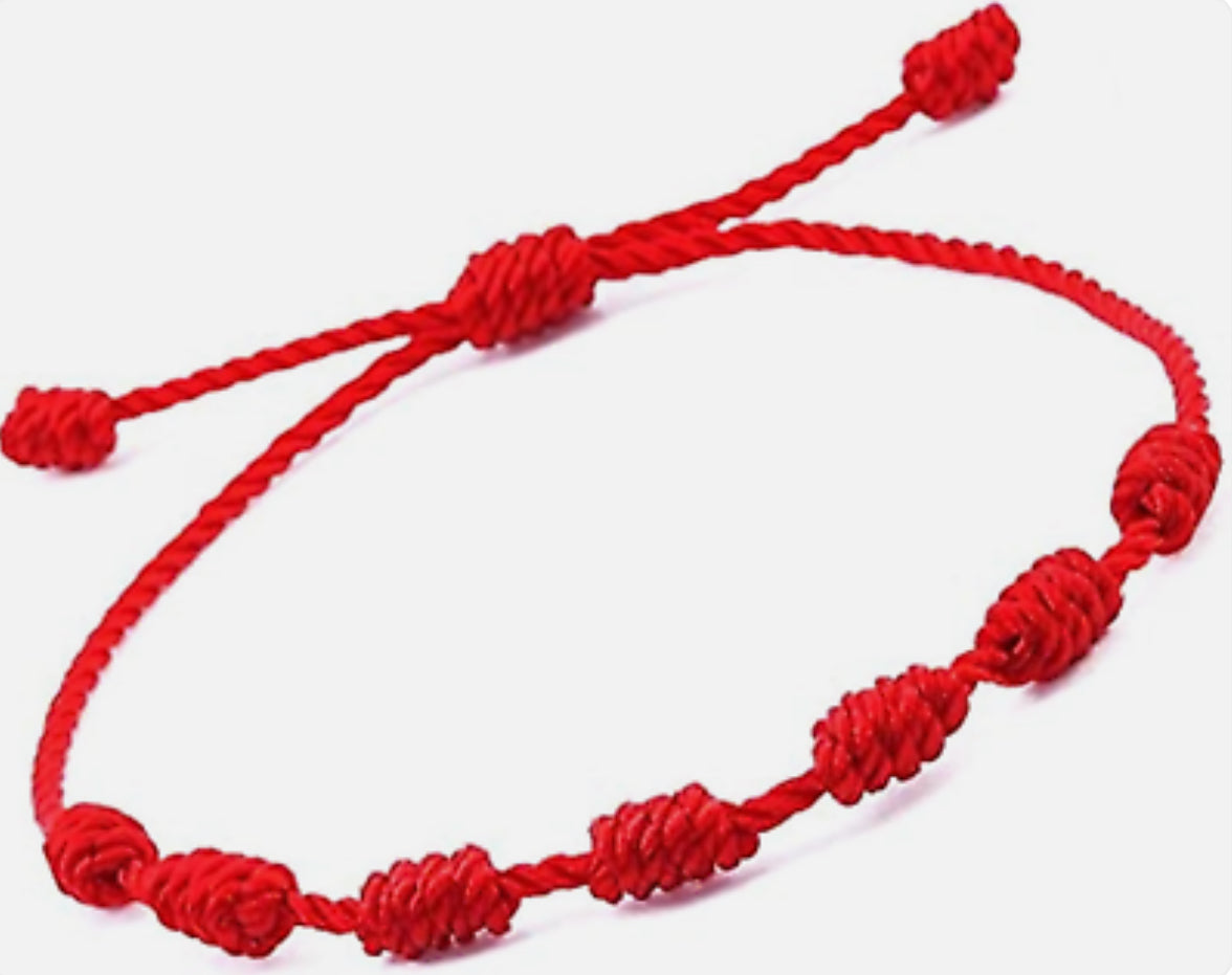 Pulsera Roja de la suerte 7 Nudos