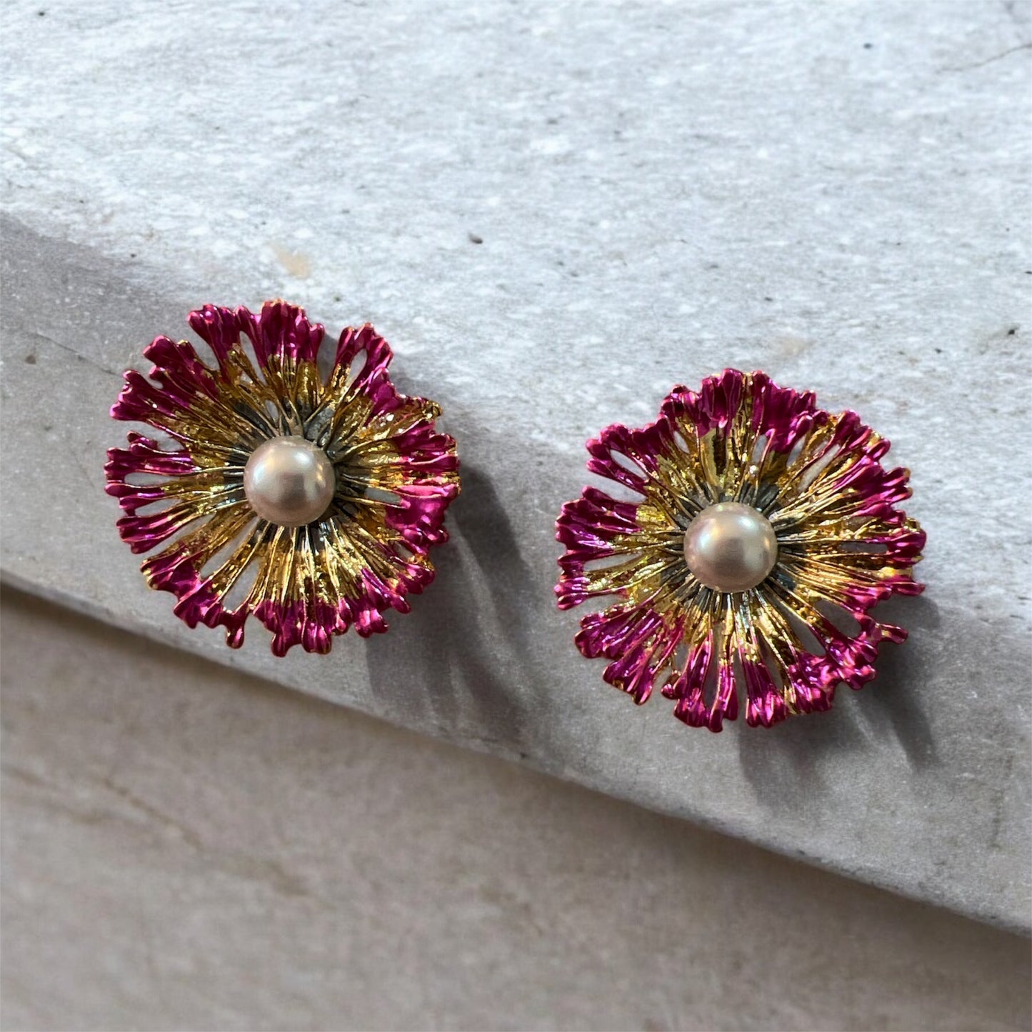 Aros Flor Perla