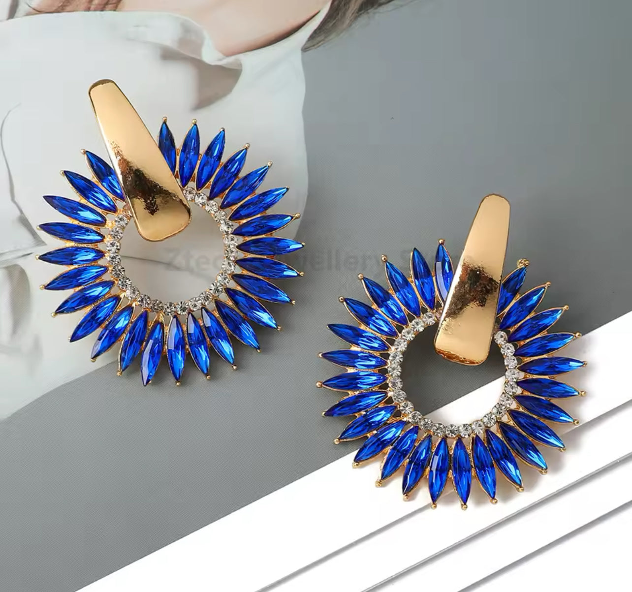 Aros con Cristal de Colores