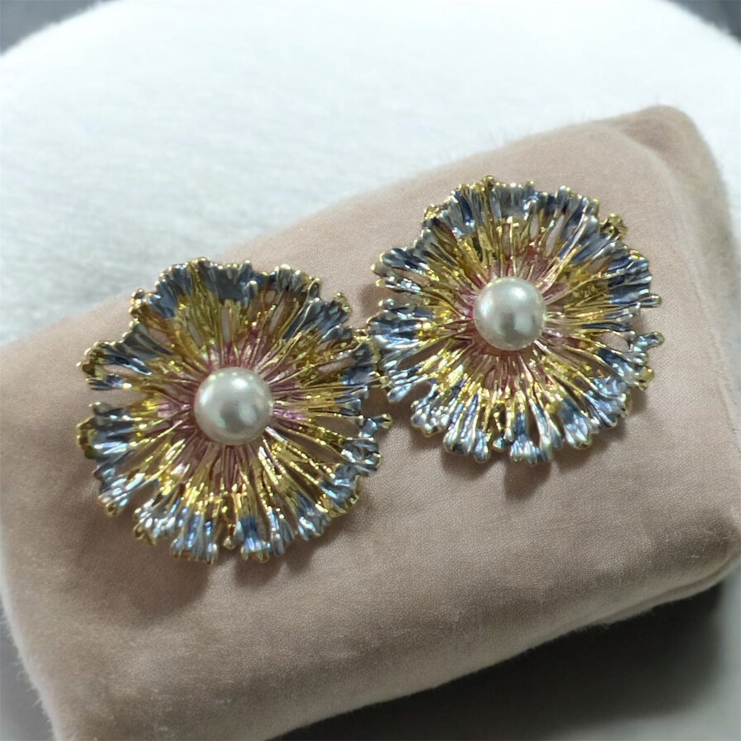 Aros Flor Perla