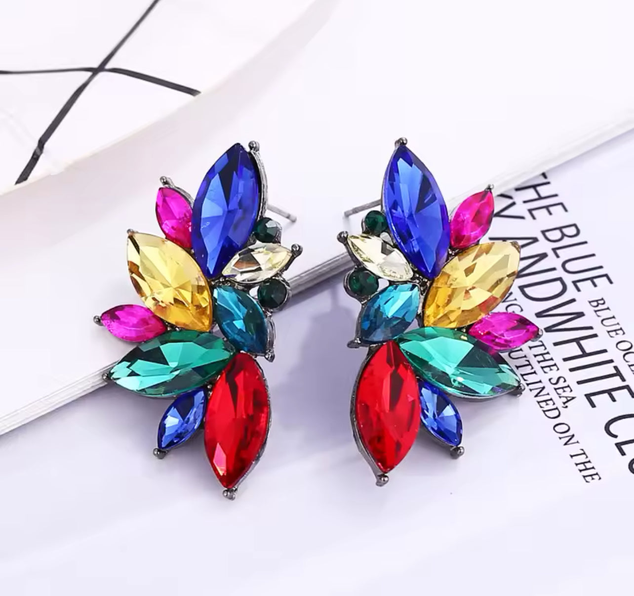 Aros con Cristal de Colores