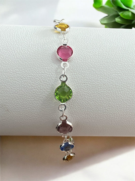 Pulsera Plata Multicolor