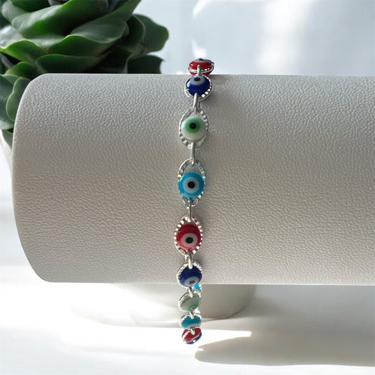 Pulsera de Plata Ojo Turco Colores