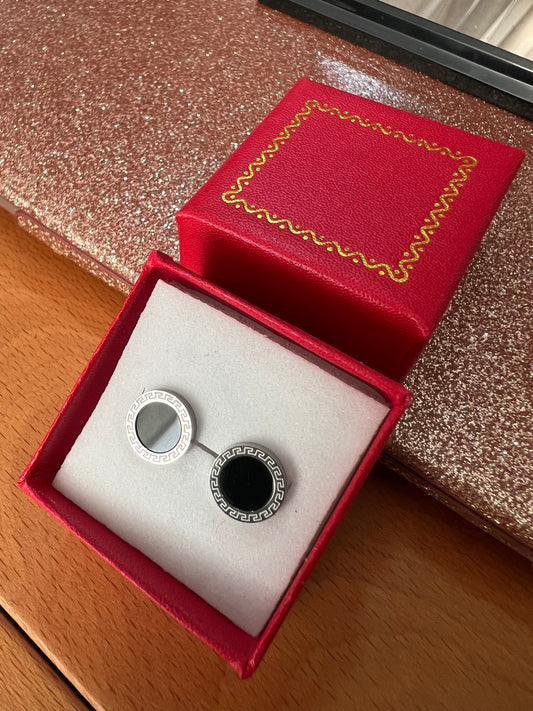 Aros Botón Negro