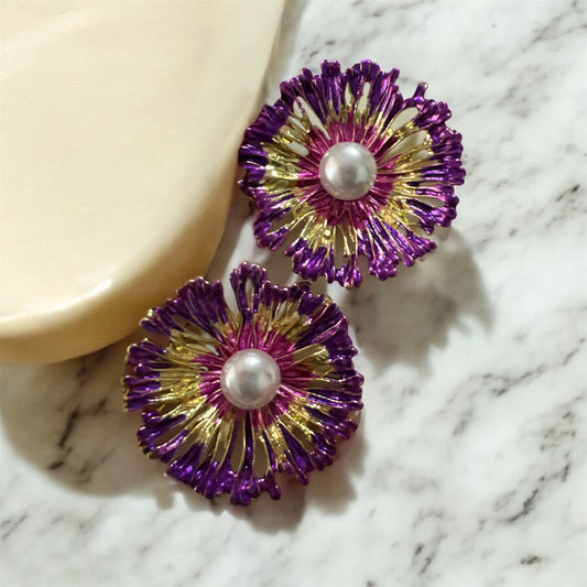 Aros Flor Perla